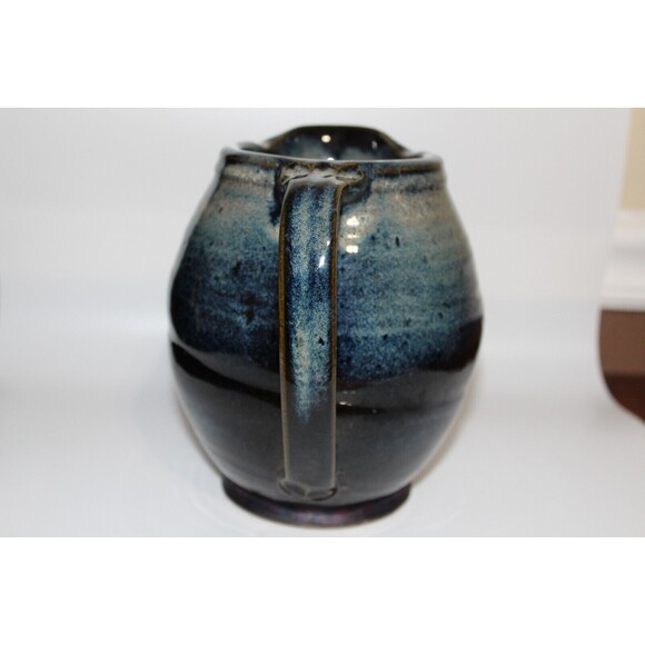 Garold Amsberry Midnight Sun Art Pottery 7" Blue Pitcher Vase Hand Thrown 1.5L - Picture 4 of 7